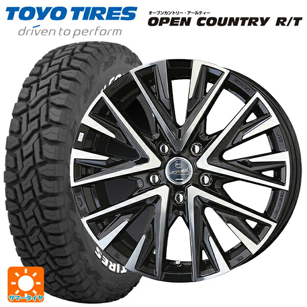 ミツビシ デリカD:5(3DA系)用 225/60R18 100Q トーヨー オープンカントリー RT ホワイトレター 共豊 スマック レジーナ サファイアブラックポリッシュ 新品サマータイヤホイール 4本セット