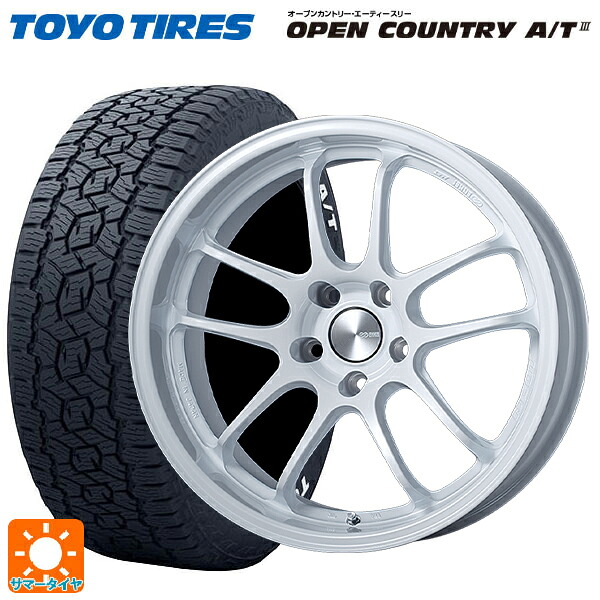 235/60R18 103H トーヨー オープンカントリー AT3 ホワイトレター エンケイ パフォーマンスライン PF01 EVO パールホワイト 18-9J 国産車用 サマータイヤホイール4本セット