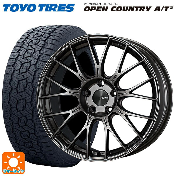 トヨタ bZ4X(11/15系)用 235/60R18 103H トーヨー オープンカントリー AT3 ホワイトレター エンケイ パフォーマンスライン PFM1 ダークシルバー 新品サマータイヤホイール 4本セット