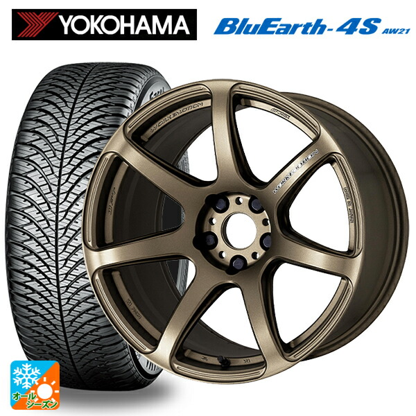 225/50R18 99W XL ヨコハマ ブルーアース4S AW21 # ワーク エモーション T7R AHG 18-7.5J 国産車用 オールシーズンタイヤホイール4本セット 129,195円