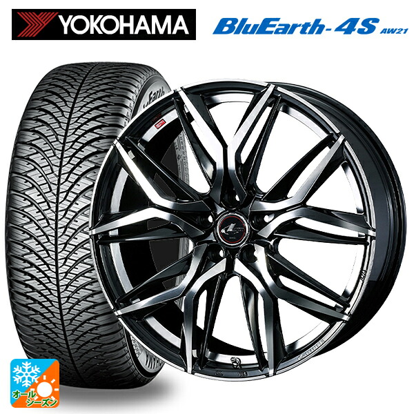 225/50R18 99W XL ヨコハマ ブルーアース4S AW21 # ウェッズ レオニス LM PBMC 18-7J 国産車用 オールシーズンタイヤホイール4本セット