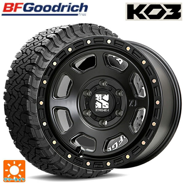 レクサス GX(250系)用 265/70R18 124/121S BFグッドリッチ オールテレーン TA KO3 ホワイトレター 正規品 エムエルジェイ エクストリームJ XJ07 Satin Black 新品サマータイヤホイール 4本セット