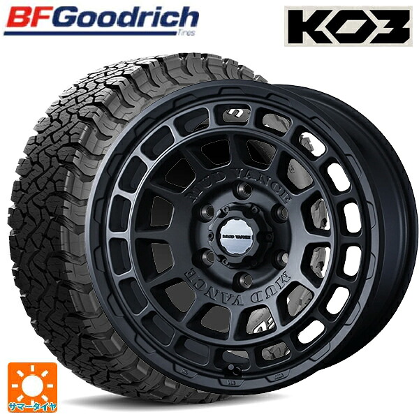 トヨタ ハイラックス(120系)用 265/65R17 116/113S BFグッドリッチ オールテレーン TA KO3 ホワイトレター 正規品 ウェッズ マッドヴァンス X タイプF フルマットブラック 新品サマータイヤホイール 4本セット