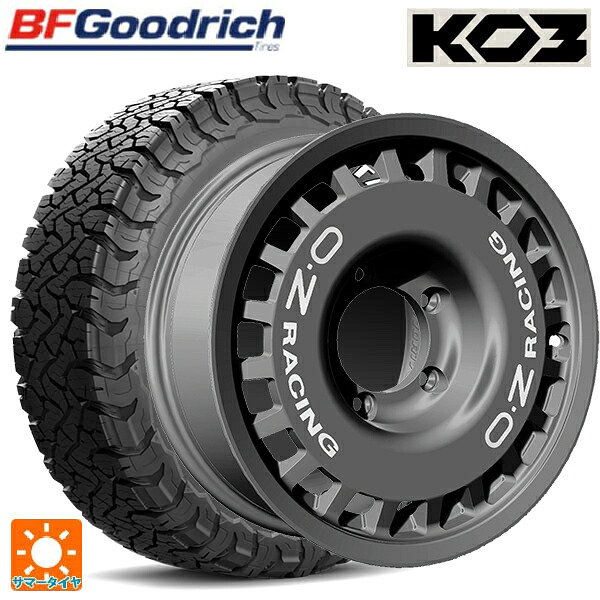 スズキ ジムニー(64系)用 175/80R16 92S BFグッドリッチ オールテレーン TA KO3 ホワイトレター 正規品 オーゼット レーシング ラリーレーシング 4×4 ダークグラファイト 新品サマータイヤホイール 5本セット