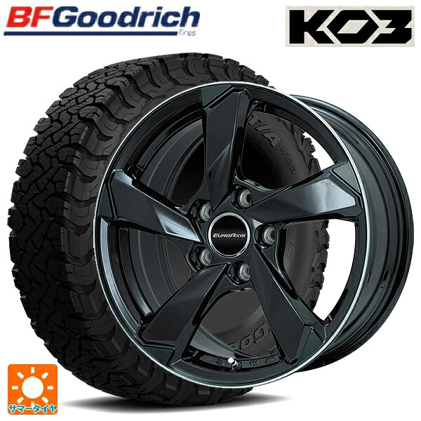 ランドローバー レンジローバー イヴォーク(LZ2系)用 225/65R17 107/103S BFグッドリッチ オールテレーン TA KO3 ブラックレター 正規品 ユーロアクシス クロスエッジ グロスブラック/リムポリッシュ 新品サマータイヤホイール 4本セット