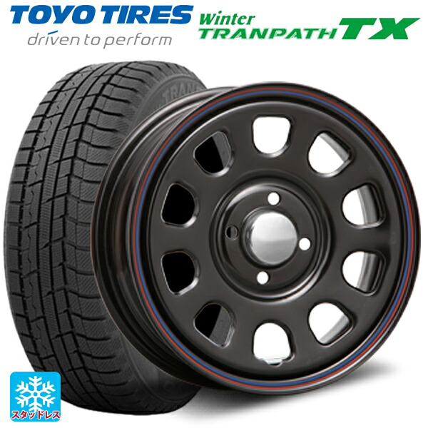 2024年製 165/65R14 79Q トーヨー ウインタートランパス TX # エムエルジェイ デイトナ SS Black 14-5J 国産車用 スタッドレスタイヤホイール4本セット