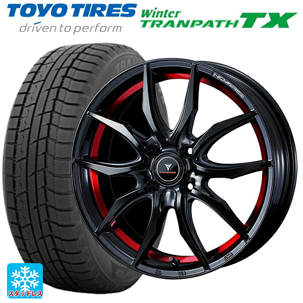 2024年製 165/65R14 79Q トーヨー ウインタートランパス TX # ウェッズ ノヴァリス ローグ VF ピアノブラック/レッドライン 14-4.5J 国産車用 スタッドレスタイヤホイール4本セット