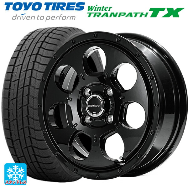 スズキ ハスラー(MR52/92S)用 2024年製 165/65R14 79Q トーヨー ウインタートランパス TX # エムアイディー MIDホイール マッドエージェント セミグロスブラック 新品スタッドレスタイヤホイール 4本セット