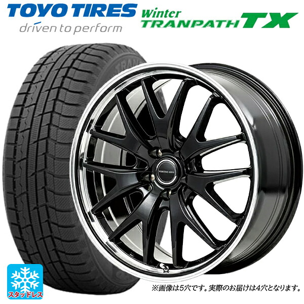 スズキ ハスラー(MR52/92S)用 2024年製 165/65R14 79Q トーヨー ウインタートランパス TX # エムアイディー MIDホイール エグゼ7 グロスブラック/ラインポリッシュ 新品スタッドレスタイヤホイール 4本セット