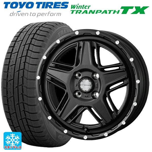 2024年製 165/65R14 79Q トーヨー ウインタートランパス TX # ウェッズ マッドヴァンス07 FULL MAT BLACK 14-4.5J 国産車用 スタッドレスタイヤホイール4本セット