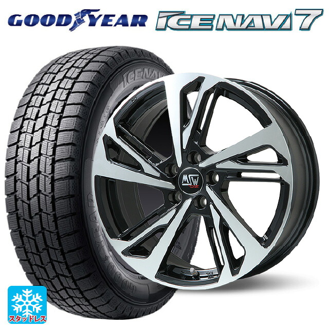 フィアット ドブロ(K9F)用 2025年製 205/60R16 92Q グッドイヤー アイスナビ7(数量限定) # MSW MSW60 グロスブラックフルポリッシュ 新品スタッドレスタイヤホイール 4本セット