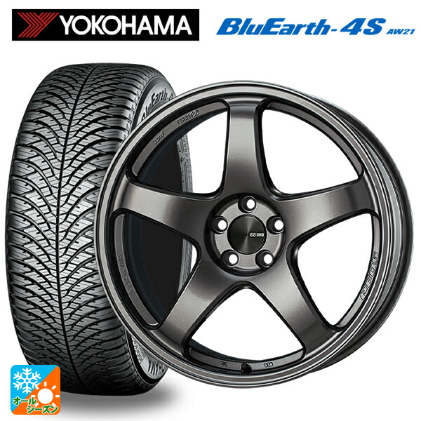 ホンダ ヴェゼル(RV系)用 225/50R18 99W XL ヨコハマ ブルーアース4S AW21 # エンケイ パフォーマンスライン PF05 DS 新品オールシーズンタイヤホイール 4本セット