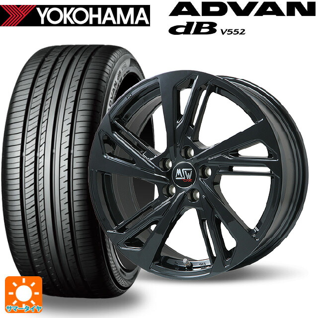 ボルボ XC60(UD/UB系)用 235/60R18 107W XL ヨコハマ アドバンデシベル V552 for SUV 正規品 MSW MSW60 グロスブラック 新品サマータイヤホイール 4本セット
