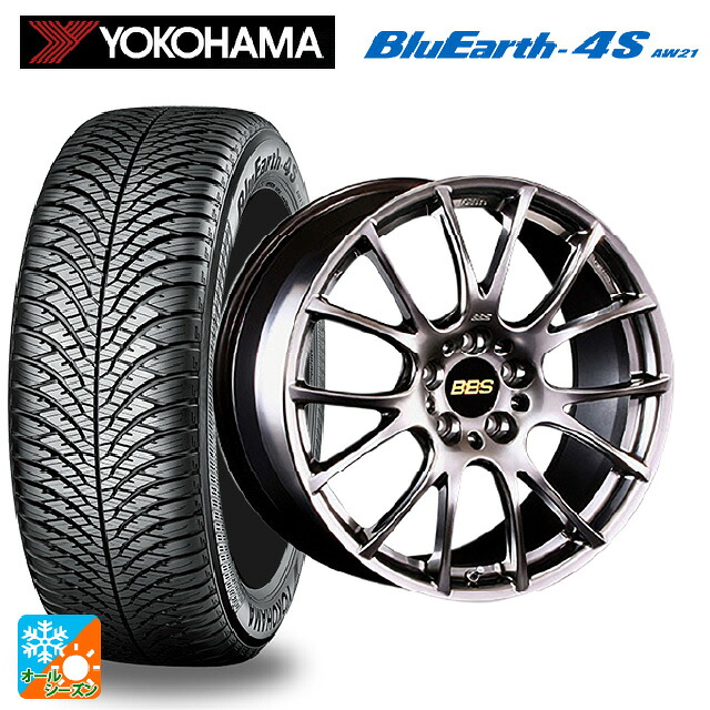 225/50R18 99W XL ヨコハマ ブルーアース4S AW21 BBS RE-V DB 18-7.5J 国産車用 オールシーズンタイヤホイール4本セット
