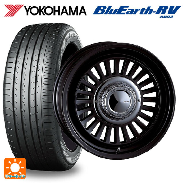 215/65R16 98H ヨコハマ ブルーアース RV03 # クリムソン ディーン カリフォルニア マットブラック 16-6J 国産車用 サマータイヤホイール4本セット