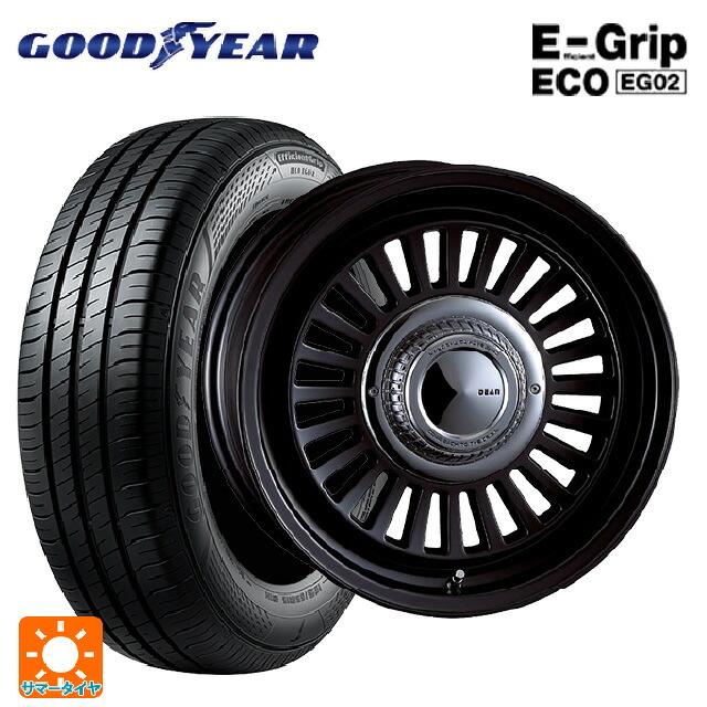 215/65R16 98H グッドイヤー エフィシェントグリップ エコ EG02 クリムソン ディーン カリフォルニア マットブラック 16-6J 国産車用 サマータイヤホイール4本セット