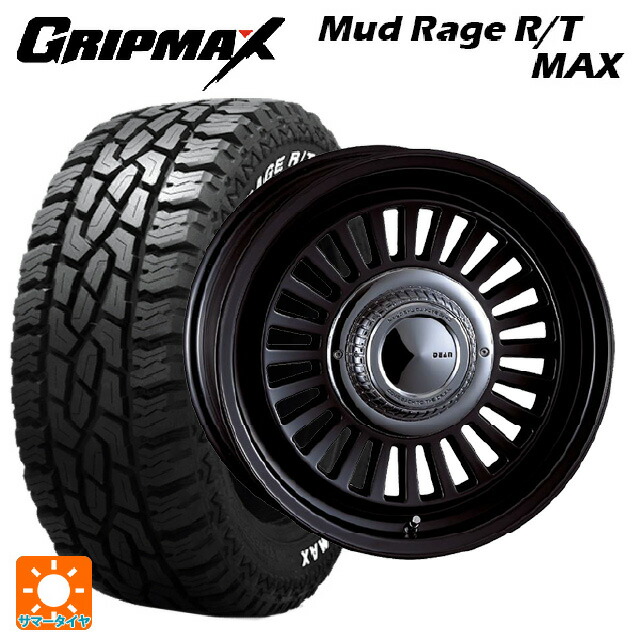 215/70R16 100/97R グリップマックス マッドレイジ RTマックス ホワイトレター クリムソン ディーン カリフォルニア マットブラック 16-6J 国産車用 サマータイヤホイール4本セット