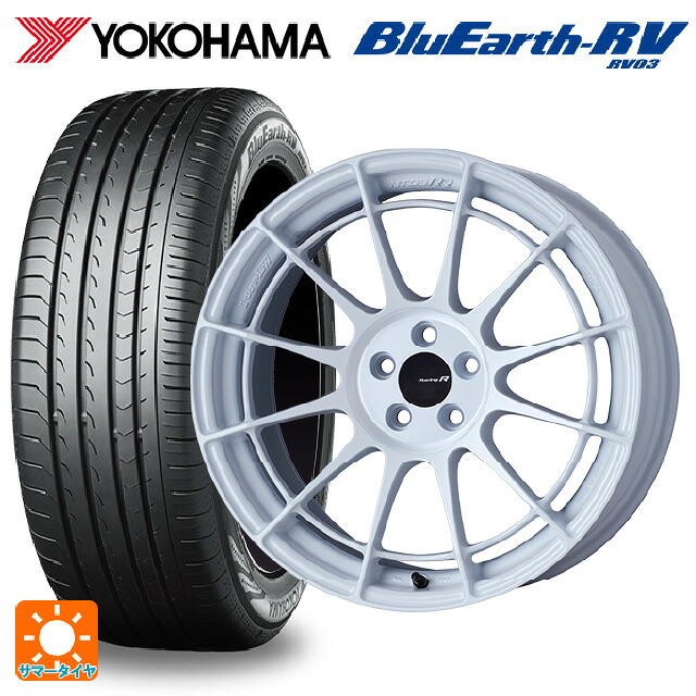 235/50R18 101V XL ヨコハマ ブルーアース RV03 # エンケイ レーシングレボリューション NT03RR ホワイト 18-9J 国産車用 サマータイヤホイール4本セット