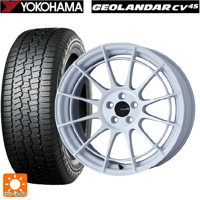 235/60R18 107V XL ヨコハマ ジオランダー CV G058 正規品 エンケイ レーシングレボリューション NT03RR ホワイト 18-9J 国産車用 サマータイヤホイール4本セット