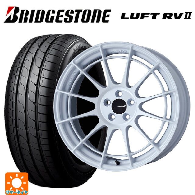 235/50R18 97W ブリヂストン ルフトRV2(日本製) 正規品 # エンケイ レーシングレボリューション NT03RR ホワイト 18-9J 国産車用 サマータイヤホイール4本セット