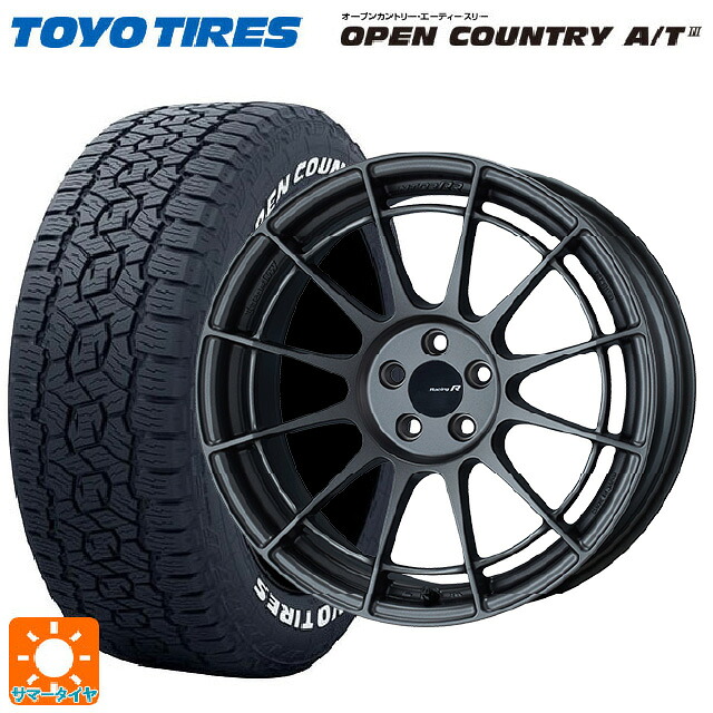 235/60R18 103H トーヨー オープンカントリー AT3 ホワイトレター エンケイ レーシングレボリューション NT03RR マットダークガンメタリック 18-9J 国産車用 サマータイヤホイール4本セット