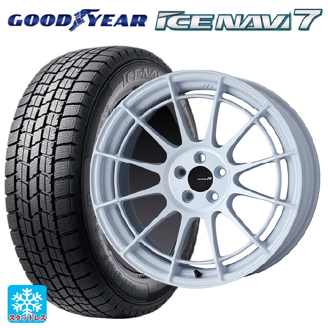 235/50R18 97Q グッドイヤー アイスナビ7(数量限定) # エンケイ レーシングレボリューション NT03RR ホワイト 18-9J 国産車用 スタッドレスタイヤホイール4本セット｜タイヤホイール専門店コニシタイヤ 166,705円