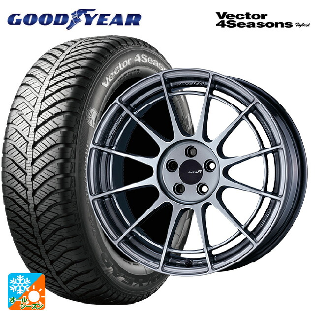 235/50R18 101H XL グッドイヤー ベクターフォーシーズンズ ハイブリッド エンケイ レーシングレボリューション NT03RR ハイパーシルバー 18-9J 国産車用 オールシーズンタイヤホイール4本セット|タイヤホイール専門店コニシタイヤ