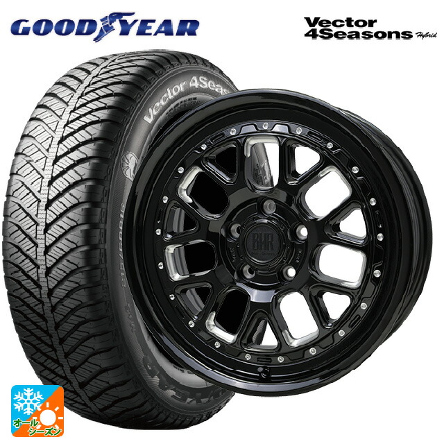 トヨタ ヴォクシー(90系)用 205/55R17 95H XL グッドイヤー ベクターフォーシーズンズ ハイブリッド ホットスタッフ バークレイハードロック ヒューロン GB/M 新品オールシーズンタイヤホイール 4本セット