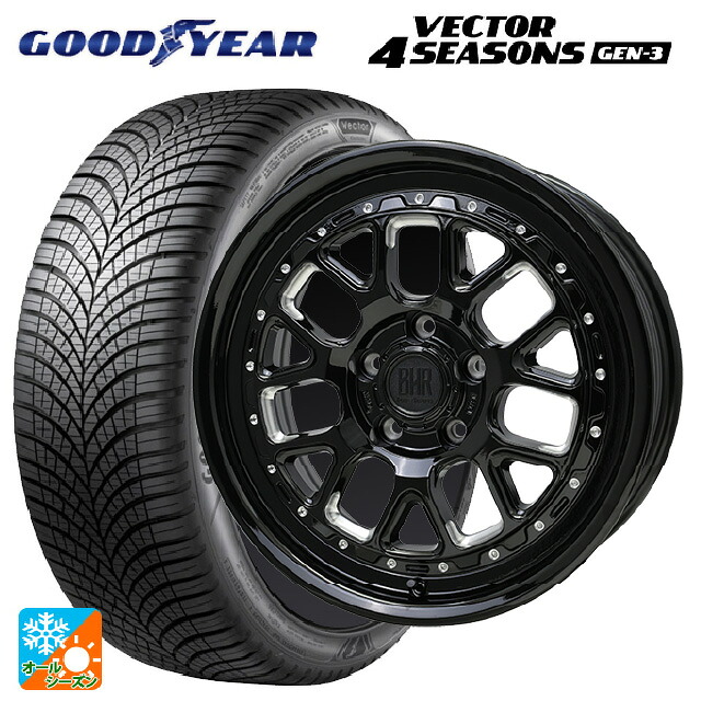 215/65R16 102V XL グッドイヤー ベクター4シーズンズ ジェン3 ホットスタッフ バークレイハードロック ヒューロン GB/M 16-7J 国産車用 オールシーズンタイヤホイール4本セット
