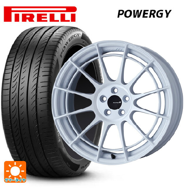 235/60R18 107V XL ピレリ パワジー 正規品 エンケイ レーシングレボリューション NT03RR ホワイト 18-9J 国産車用 サマータイヤホイール4本セット