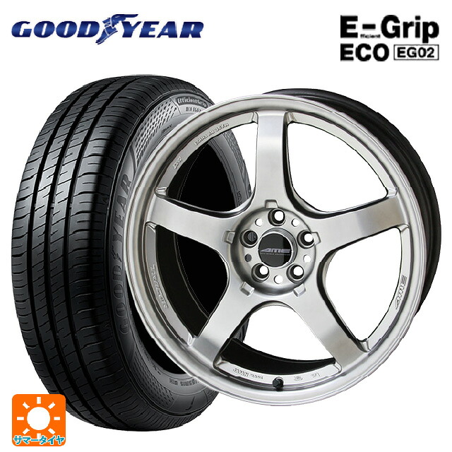 スバル レヴォーグ(VN系)用 225/45R18 95W XL グッドイヤー エフィシェントグリップ エコ EG02 共豊 トレーサー GTV MATT HYPER SILVER 新品サマータイヤホイール 4本セット