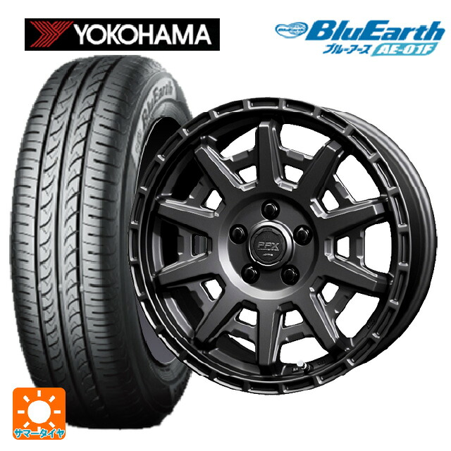 トヨタ シエンタ(10系)用 195/65R15 91H ヨコハマ ブルーアース AE01F 共豊 PPX D10X マットダークガンメタリック 新品サマータイヤホイール 4本セット