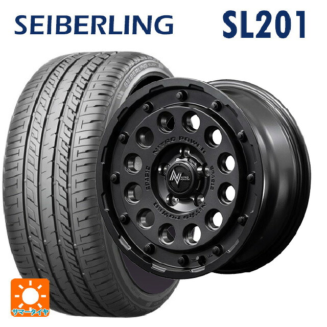 215/60R16 95H セイバーリング セイバーリング SL201(ブリヂストン工場生産) エムアイディー ナイトロパワーH12 ショットガン バレルブラック 16-7J 国産車用 サマータイヤホイール4本セット|タイヤホイール専門店コニシタイヤ