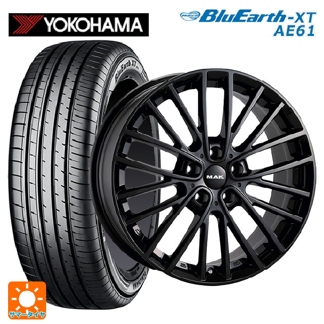 ミニ エースマン(J05)用 205/55R17 91V ヨコハマ ブルーアースXT AE61 阿部商会 マック チェルシー # グロスブラック 新品サマータイヤホイール 4本セット｜タイヤホイール専門店コニシタイヤ