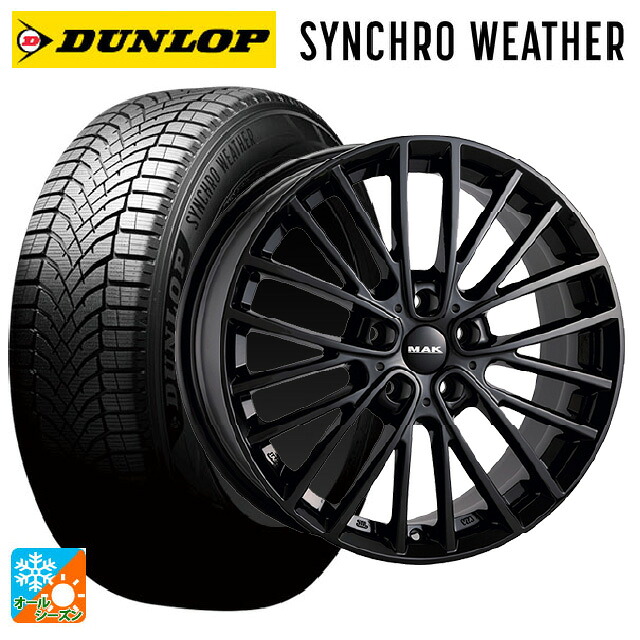 ミニ ミニクーパー(電気自動車)(J01)用 195/60R16 89H ダンロップ シンクロウェザー 阿部商会 マック チェルシー グロスブラック 新品オールシーズンタイヤホイール 4本セット｜タイヤホイール専門店コニシタイヤ