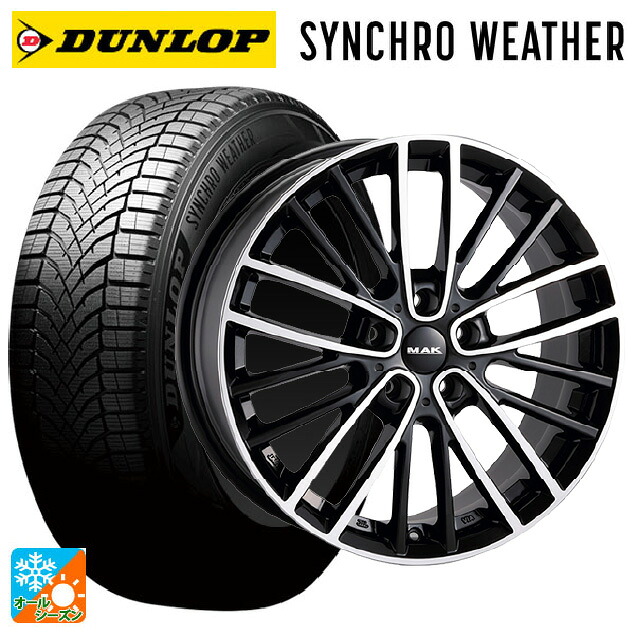 ミニ ミニクーパー(ガソリン車)(F66)用 195/55R16 91H XL ダンロップ シンクロウェザー # 阿部商会 マック チェルシー # ブラックミラー 新品オールシーズンタイヤホイール 4本セット