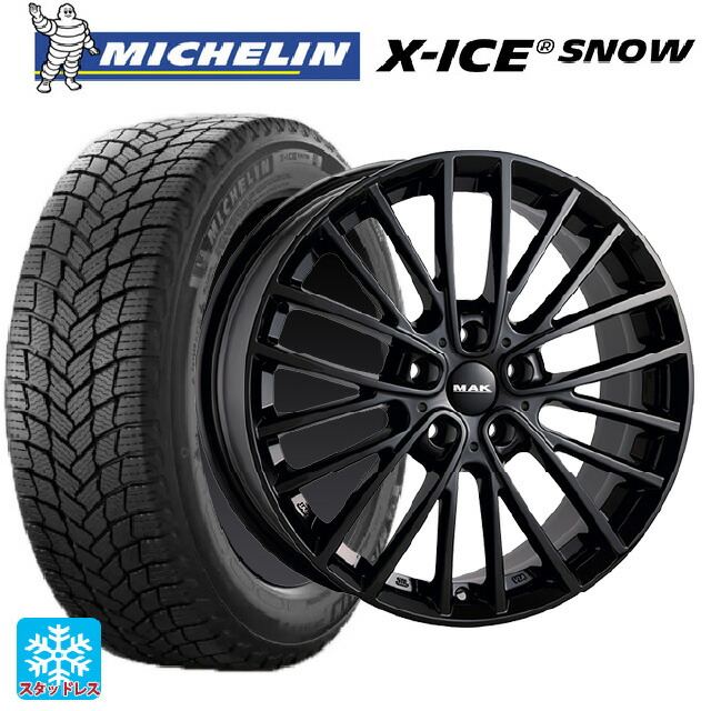 ミニ ミニクーパー(電気自動車)(J01)用 2025年製 195/60R16 89H ミシュラン 正規品 エックスアイス スノー # 阿部商会 マック チェルシー グロスブラック 新品スタッドレスタイヤホイール 4本セット