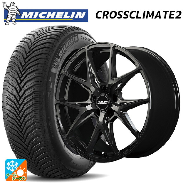 トヨタ クラウンクロスオーバー(35系)用 225/60R18 104W XL ミシュラン クロスクライメイト2 正規品 レイズ RS VV21S BXZ 新品オールシーズンタイヤホイール 4本セット