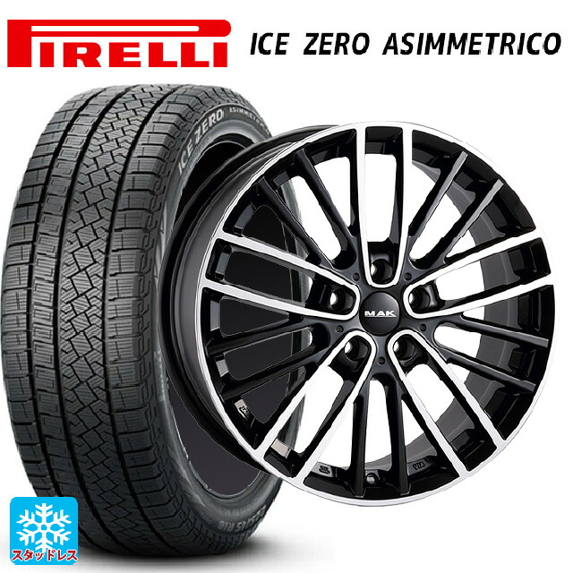 ミニ ミニクーパー(電気自動車)(J01)用 195/60R16 89H ピレリ アイスゼロ アシンメトリコ 正規品 阿部商会 マック チェルシー # ブラックミラー 新品スタッドレスタイヤホイール 4本セット