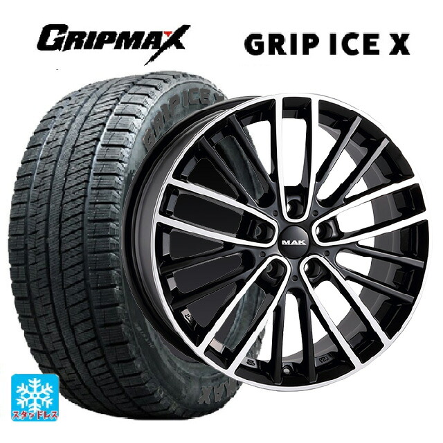 ミニ エースマン(J05)用 225/45R18 95H XL グリップマックス グリップアイスX ブラックレター 阿部商会 マック チェルシー ブラックミラー 新品スタッドレスタイヤホイール 4本セット