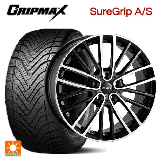 ミニ エースマン(J05)用 225/40R18 92W XL グリップマックス シュアグリップ A/S ブラックレター 阿部商会 マック チェルシー ブラックミラー 新品オールシーズンタイヤホイール 4本セット