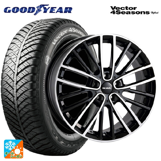 ミニ ミニクーパー(ガソリン車)(F66)用 215/45R17 91H XL グッドイヤー ベクターフォーシーズンズ ハイブリッド 阿部商会 マック チェルシー ブラックミラー 新品オールシーズンタイヤホイール 4本セット｜タイヤホイール専門店コニシタイヤ 110,055円