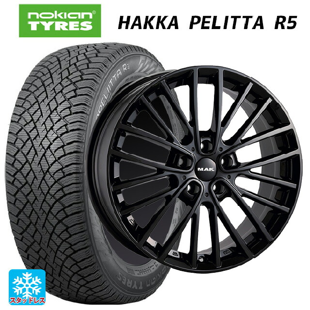 ミニ エースマン(J05)用 225/40R18 92T XL ノキアン ハッカペリッタR5 阿部商会 マック チェルシー グロスブラック 新品スタッドレスタイヤホイール 4本セット