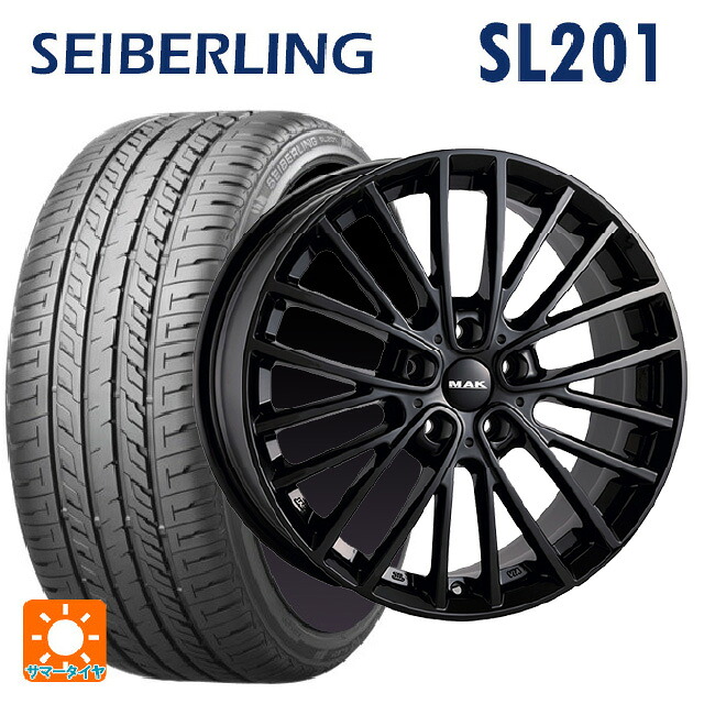 ミニ エースマン(J05)用 225/40R18 92W XL セイバーリング セイバーリング SL201(ブリヂストン工場生産） 阿部商会 マック チェルシー グロスブラック 新品サマータイヤホイール 4本セット