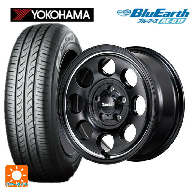 195/60R16 89H ヨコハマ ブルーアース AE01F エムアイディー ガルシア パーム8 セミグロスブラック/ウ゛ァーレイポリッシュ 16-7J 国産車用 サマータイヤホイール4本セット|タイヤホイール専門店コニシタイヤ