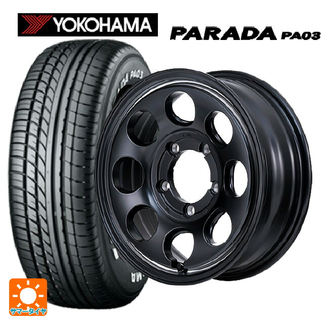 215/65R16 109/107S ヨコハマ パラダ PA03 ホワイトレター エムアイディー ガルシア パーム8 セミグロスブラック/ウ゛ァーレイポリッシュ 16-6J 国産車用 サマータイヤホイール4本セット｜タイヤホイール専門店コニシタイヤ 101,376円