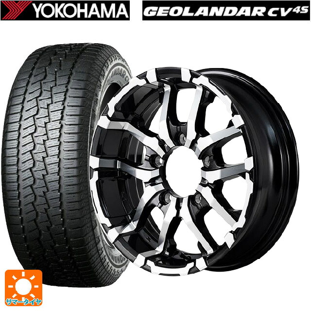 スズキ ジムニーシエラ(74系)用 225/70R16 103H ヨコハマ ジオランダー CV G058 正規品 エムアイディー ナイトロパワー M26 クロスファング ブラックメタリック/ミラーカット 新品サマータイヤホイール 5本セット