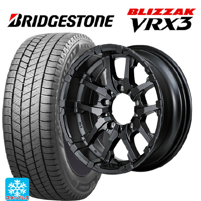 スズキ ジムニーシエラ(74系)用 215/70R16 100Q ブリヂストン ブリザック VRX3 正規品 エムアイディー ナイトロパワー M26 クロスファング バレルブラック/ドリルド 新品スタッドレスタイヤホイール 5本セット