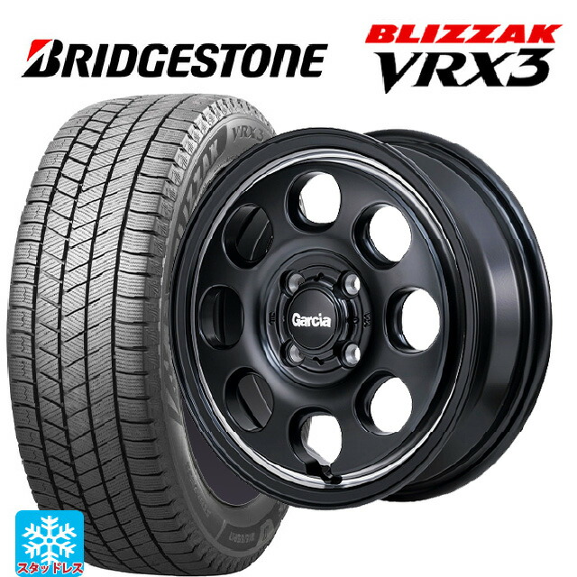 ミツビシ デリカミニ(FF車)(B3系)用 165/55R15 75Q ブリヂストン ブリザック VRX3 正規品 エムアイディー ガルシア パーム8 セミグロスブラック/ウ゛ァーレイポリッシュ 新品スタッドレスタイヤホイール 4本セット
