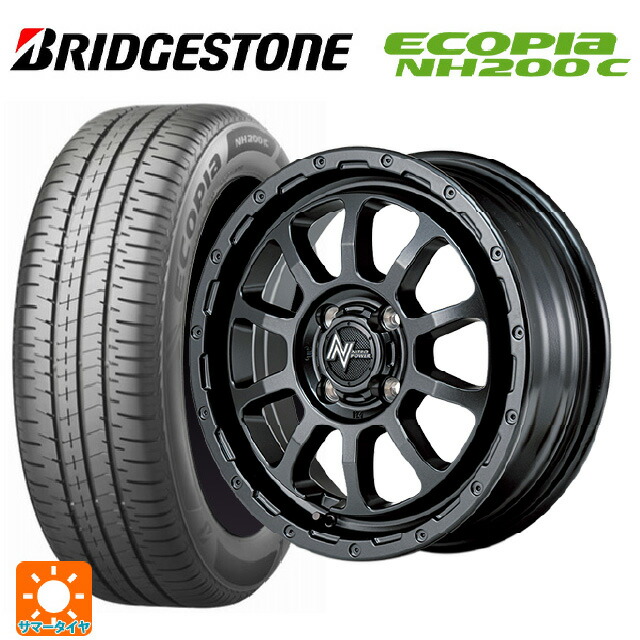 155/65R14 75H ブリヂストン エコピア NH200C 正規品 エムアイディー ナイトロパワー M10 PERSHING バレルブラックエディション バレルブラック 14-4.5J 国産車用 サマータイヤホイール4本セット|タイヤホイール専門店コニシタイヤ